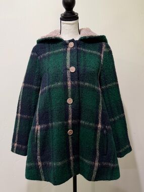 Free People x BB Dakota Plaid Hooded Coat